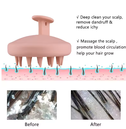 TPE Silicone Shampoo Brush Scalp Massager for Healthy Hair Growth