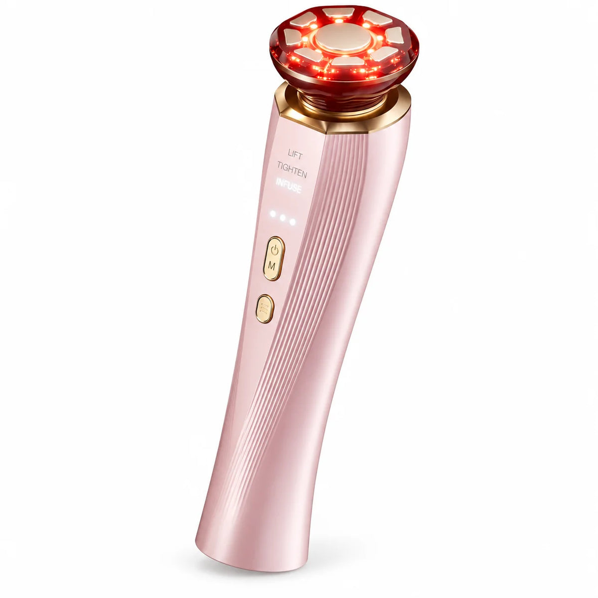 3-in-1 Red Light Therapy Facial Massager for Face & Neck, LED Skin Care Beauty Device with LIFT TIGHTEN INFUSE Modes, Face Sculpting Tool for Firming, Radiance & Serum Absorption, Handheld At-Home Skincare Tool for Women Men