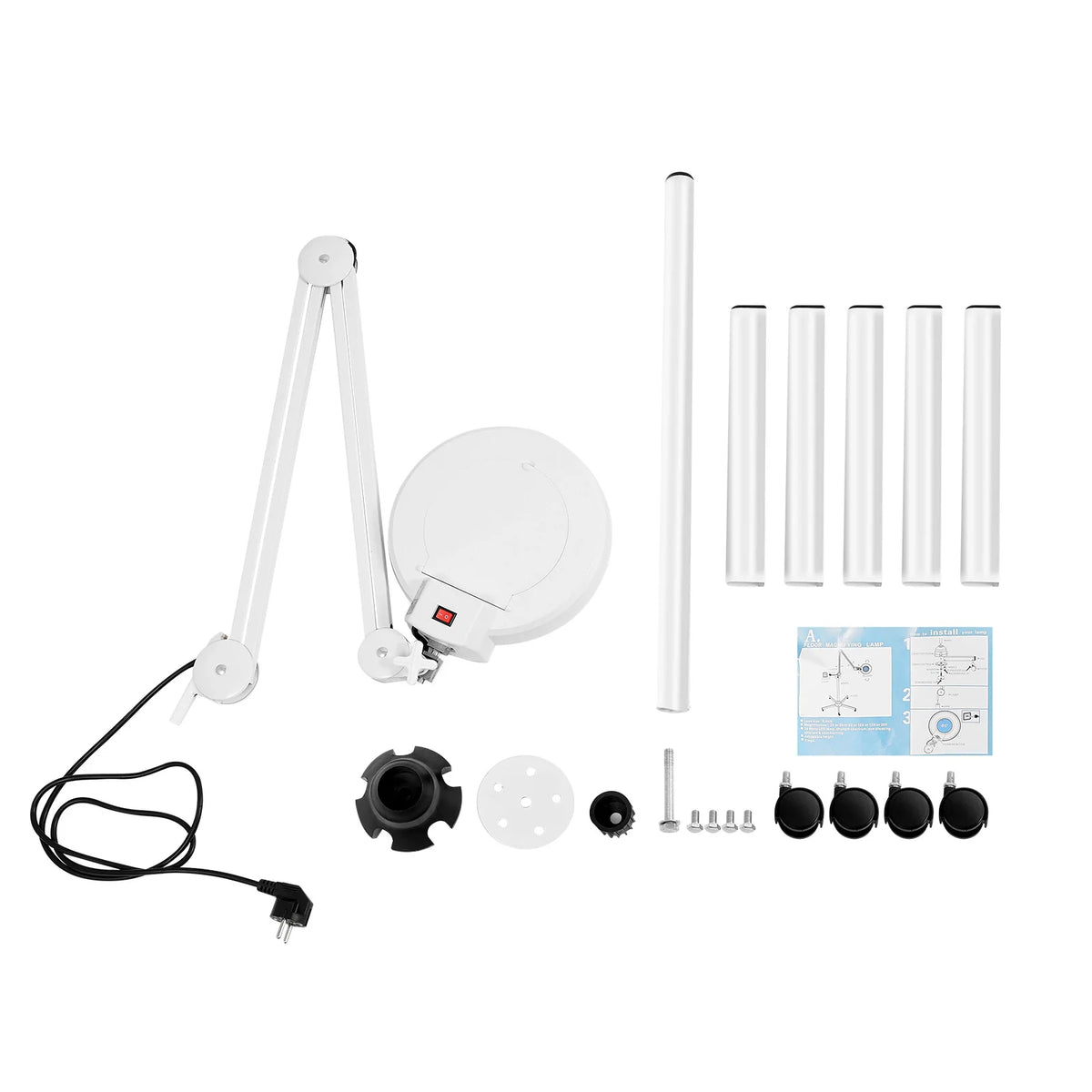 5/8X Magnifying Lamp with Light&Stand, 24W Magnifying Glass For Beauty Salons,Nail Salons, Hospitals