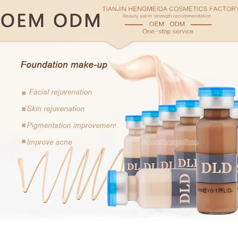 Korea 5ml*10Pcs BB Cream Glow Foundation Brightening Sunscreen Salmon DNA Ampoule Skin Booster Moisturizing Skin Beauty Makeup