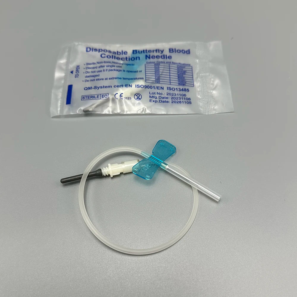 100pcs/lot Disposable Butterfly Blood Collection Needle Double Wing Type Blood Collection Needle Pet Care Room Cat Dogs Animal