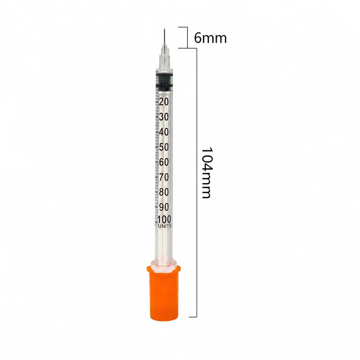 0.5/1ml Sterile Disposable Syringe Equipped with Orange Cap Needles Veterinary Plastic Tool for Pet Care Farm Animal Breeding