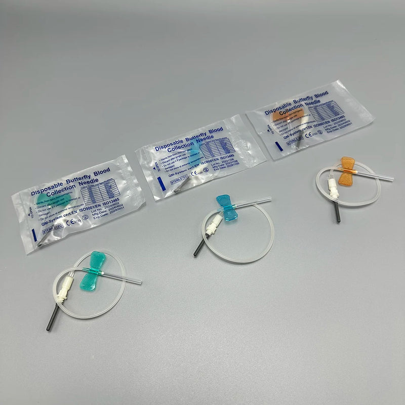 100pcs/lot Disposable Butterfly Blood Collection Needle Double Wing Type Blood Collection Needle Pet Care Room Cat Dogs Animal