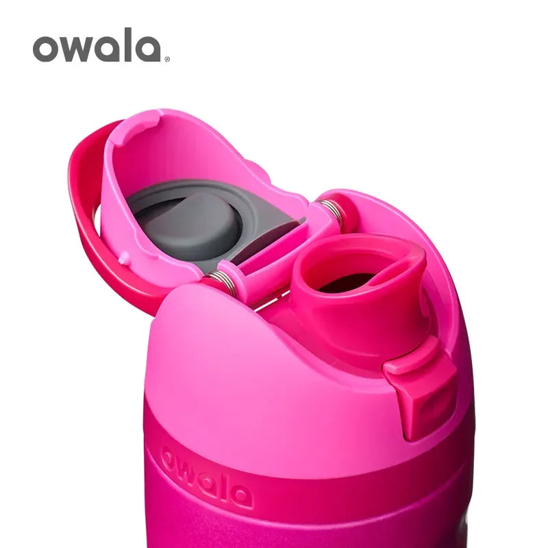 Owala 16oz Cold Insulated Straw Cup New Stainless Steel Water Bottle Accompanying Cup High Beauty Insulated Cup Elastic Lid