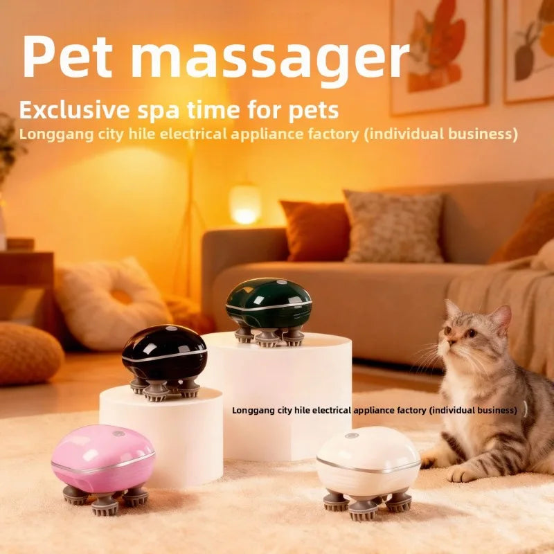 Electric Kneading Massager for Cats and Dogs Multi Function Vibration for Shoulder Neck Scalp Relaxation Pet Care Comfort Device