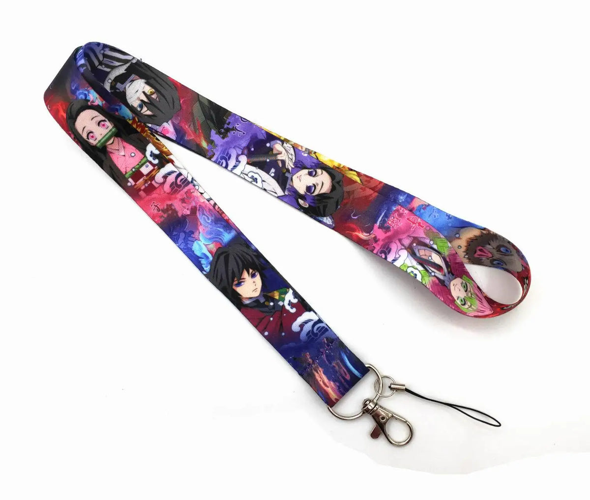 Wholesale Cartoon Demon Slayer Key Lanyard ID Badge Holders Animal Phone Neck Straps with Keyring Phone Accessories H1
