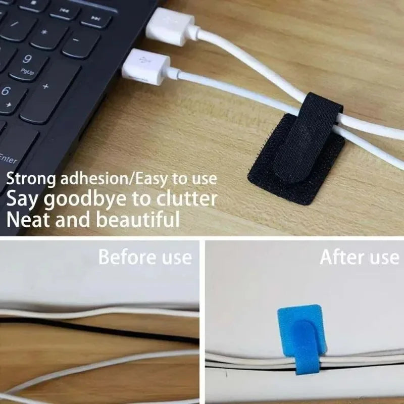 100pcs Cable Management Cable Organizer Cable Winder Tape Protector for Wire Ties Phone Accessories Organizador Cables Orginazer