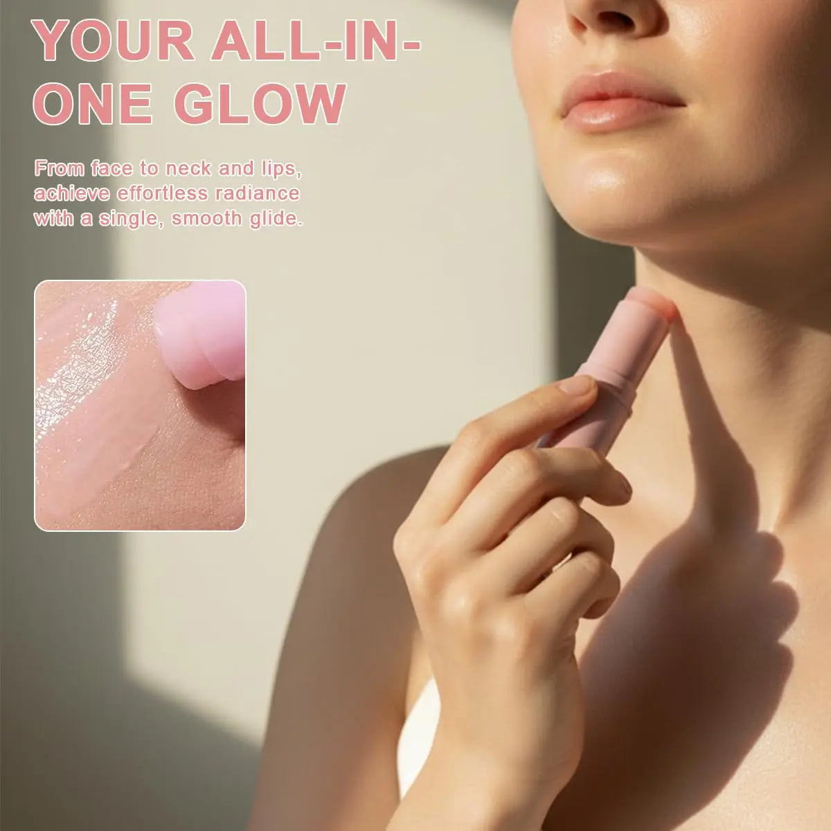 PDRN Pink Collagen Multi Balm Stick K-Beauty Hydrating Balm for Face Neck Eyes Lips Smooth Fine Lines Glow & Firming Care
