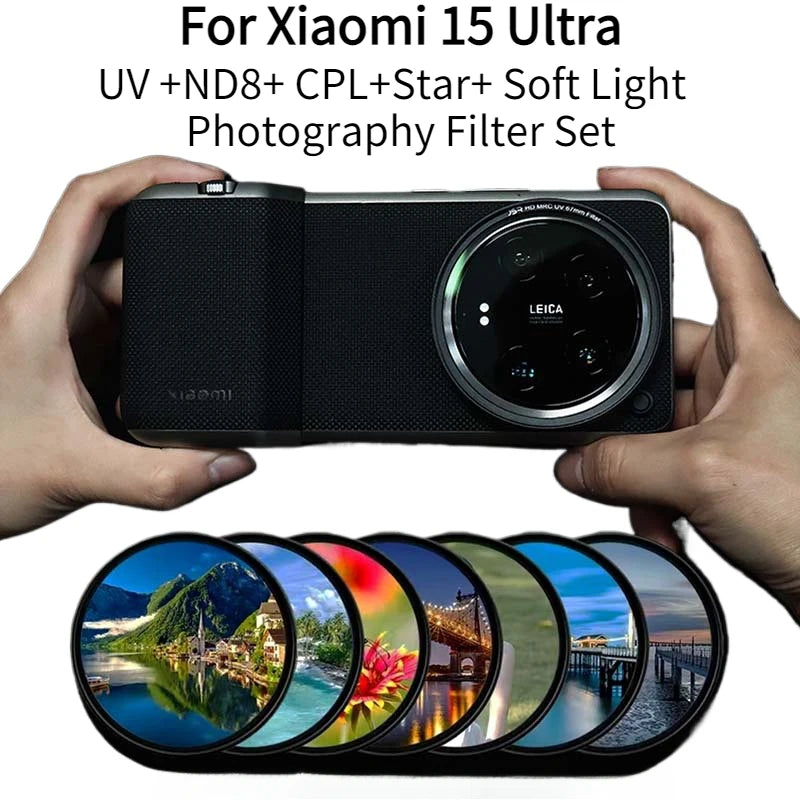 Professional Photography Filter Set for Xiaomi 15Ultra UV Mirror Starlight Mirror Wide Angle Soft Light CPL Phone Accessories