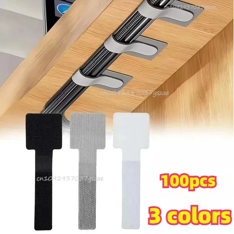 100pcs Cable Management Cable Organizer Cable Winder Tape Protector for Wire Ties Phone Accessories Organizador Cables Orginazer