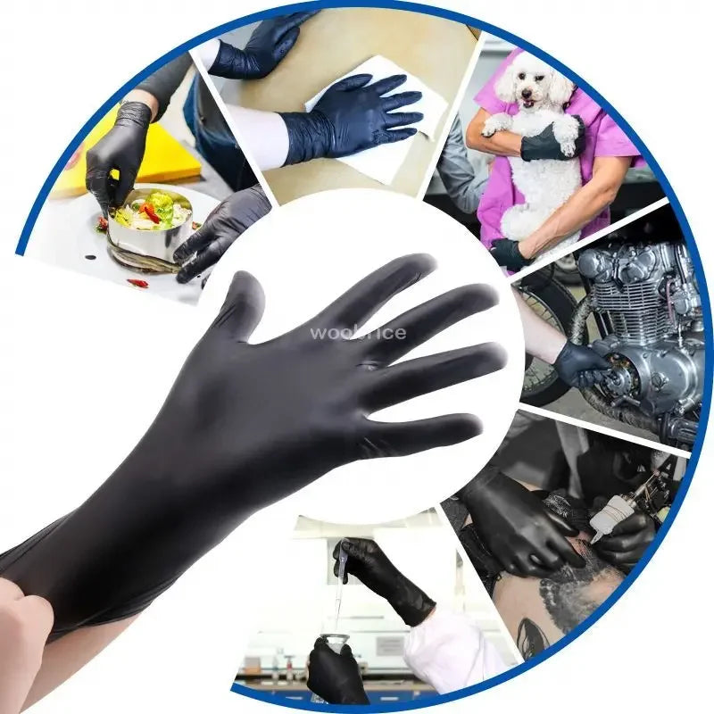 Gloves Disposible Latex Free Black Nitrile PVC Gloves Housework Cleaning Car Industry Gardening Pet Care Cooking Tools