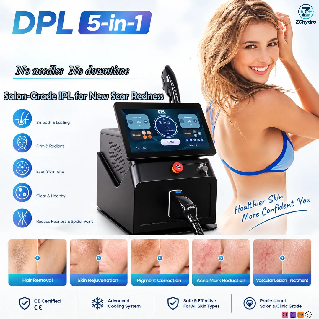 IPL Photorejuvenation System with 6 Wavelength Filters Hair Removal Vascular Lesion Rosacea Freckle Removal Home Beauty Device