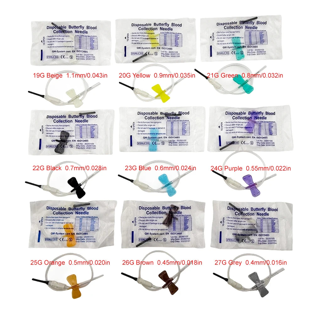 100pcs/Bag Disposable Butterfly Blood Collection Needle Double Wing Type Blood Collection Needle Cat Dogs Animal Pet Care Room