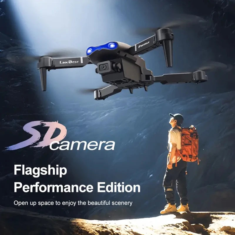 Aerial Drone Dual Lens Switch Gesture Photography Beauty Filter 110° Wide Angle Trajectory Flight APP Control Foldable FPV Drone