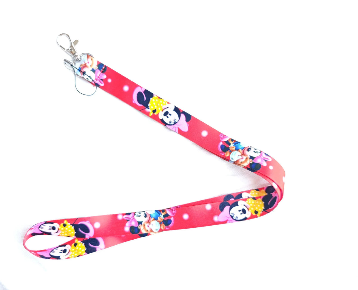 Wholesale Cartoon Anime Mouse Key Lanyard ID Badge Holders Animal Phone Neck Straps with Keyring Phone Accessories