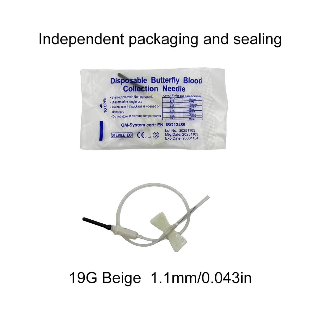 100pcs/Bag Disposable Butterfly Blood Collection Needle Double Wing Type Blood Collection Needle Cat Dogs Animal Pet Care Room