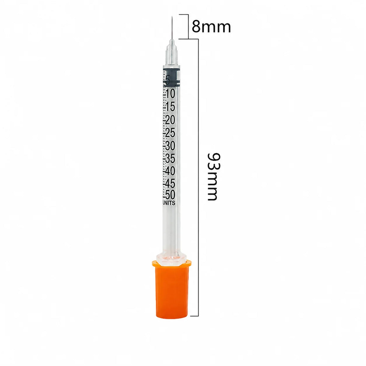 0.5/1ml Sterile Disposable Syringe Equipped with Orange Cap Needles Veterinary Plastic Tool for Pet Care Farm Animal Breeding