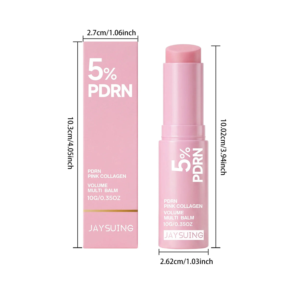 PDRN Pink Collagen Multi Balm Stick K-Beauty Hydrating Balm for Face Neck Eyes Lips Smooth Fine Lines Glow & Firming Care