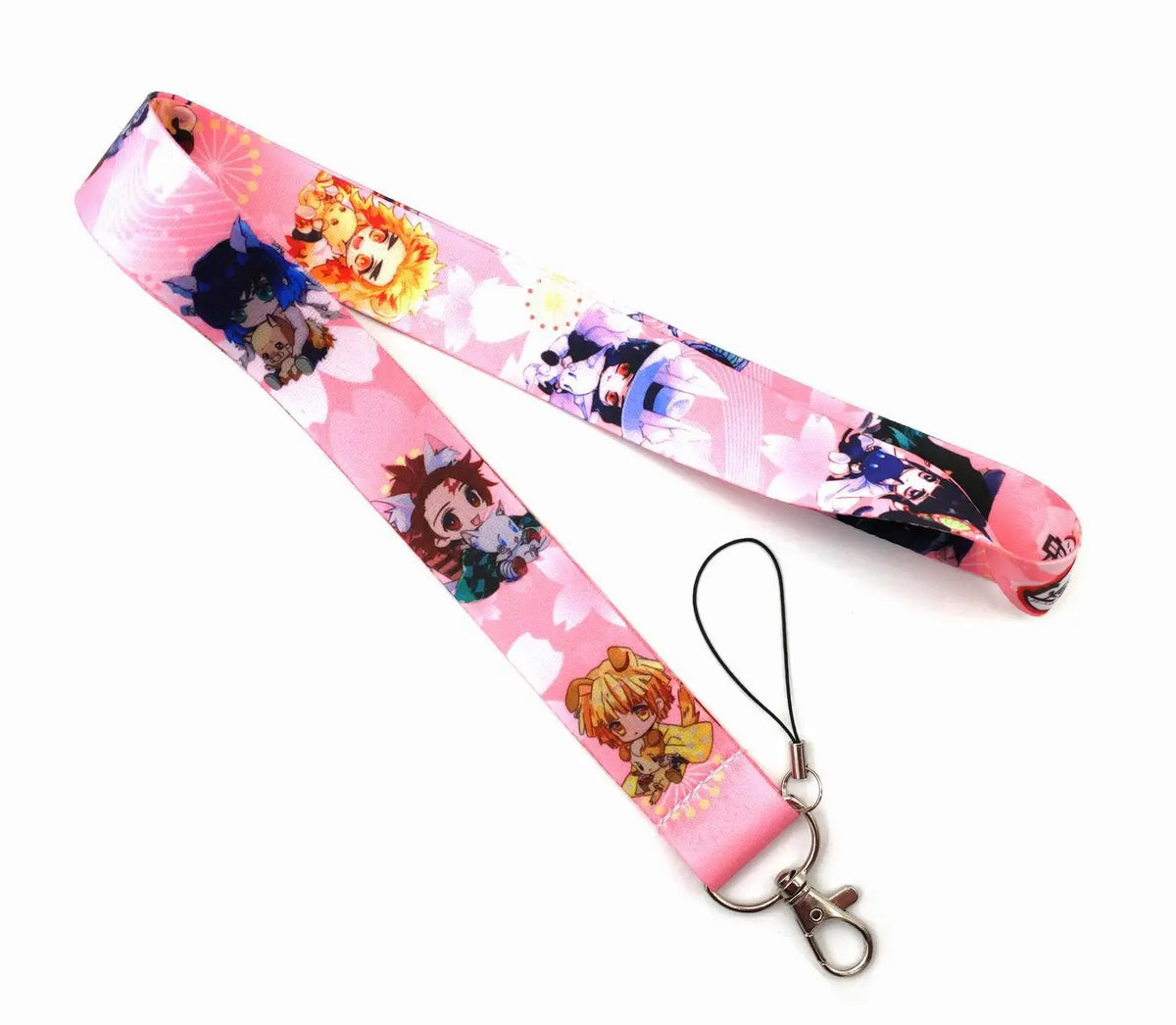 Wholesale Cartoon Demon Slayer Key Lanyard ID Badge Holders Animal Phone Neck Straps with Keyring Phone Accessories H1