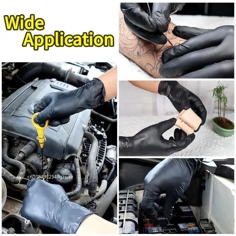 Disposable Rubber Gloves Latex Gloves Black Washing Latex Free PVC Gloves Housework Car Industry Gardening Pet Care Cooking Tool