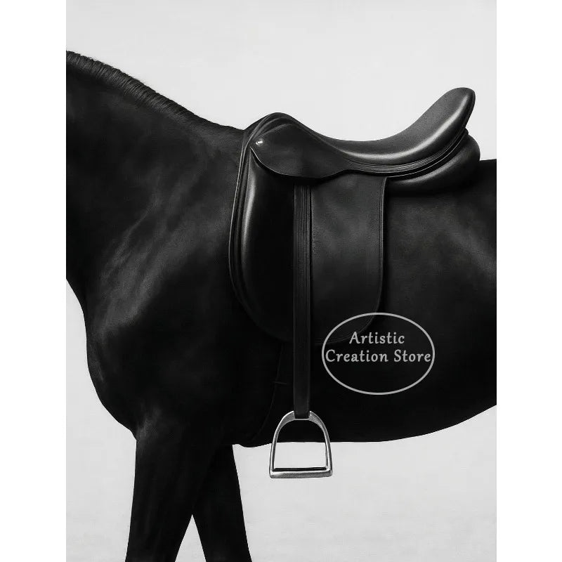 Black and White Polo Sports Black Horse Equestrian Lifestyle Photography Fine Art Poster Canvas Painting Wall Picture Home Decor