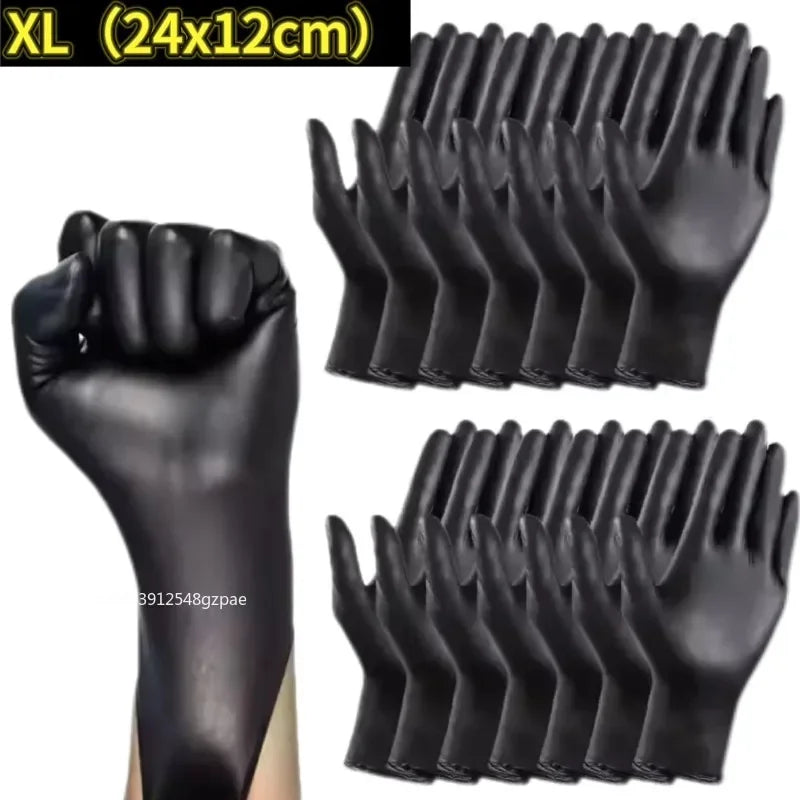 Disposable Rubber Gloves Latex Gloves Black Washing Latex Free PVC Gloves Housework Car Industry Gardening Pet Care Cooking Tool