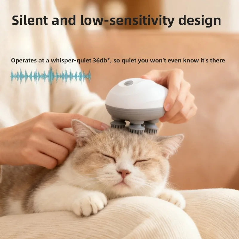 Electric Kneading Massager for Cats and Dogs Multi Function Vibration for Shoulder Neck Scalp Relaxation Pet Care Comfort Device