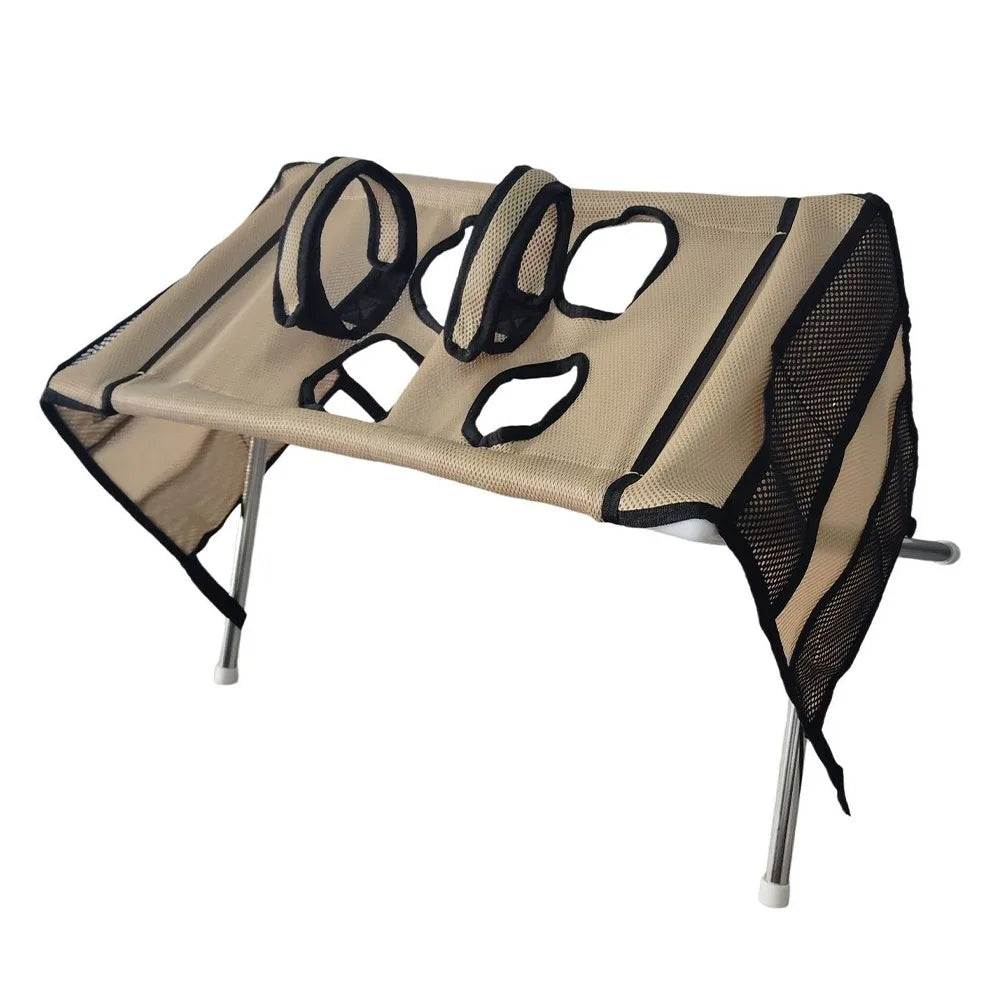Folding Pet Grooming Hammock Anti-Scratch Quick Drying Pet Washing Station Sturdy with Support Frame Dog Grooming Table Pet Care