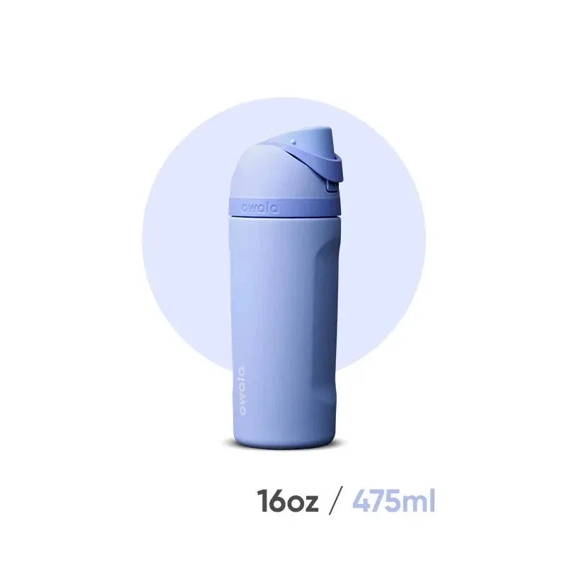 Owala 16oz Cold Insulated Straw Cup New Stainless Steel Water Bottle Accompanying Cup High Beauty Insulated Cup Elastic Lid