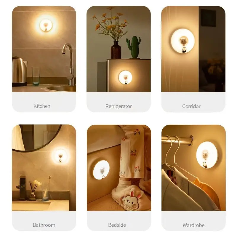 Cute Cat Rechargeable LED Night Light with Motion Sensor