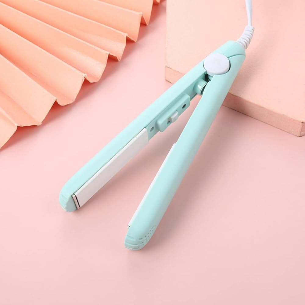 2-in-1 Mini Ceramic Hair Curler &amp; Straightener for Short Fine Hair