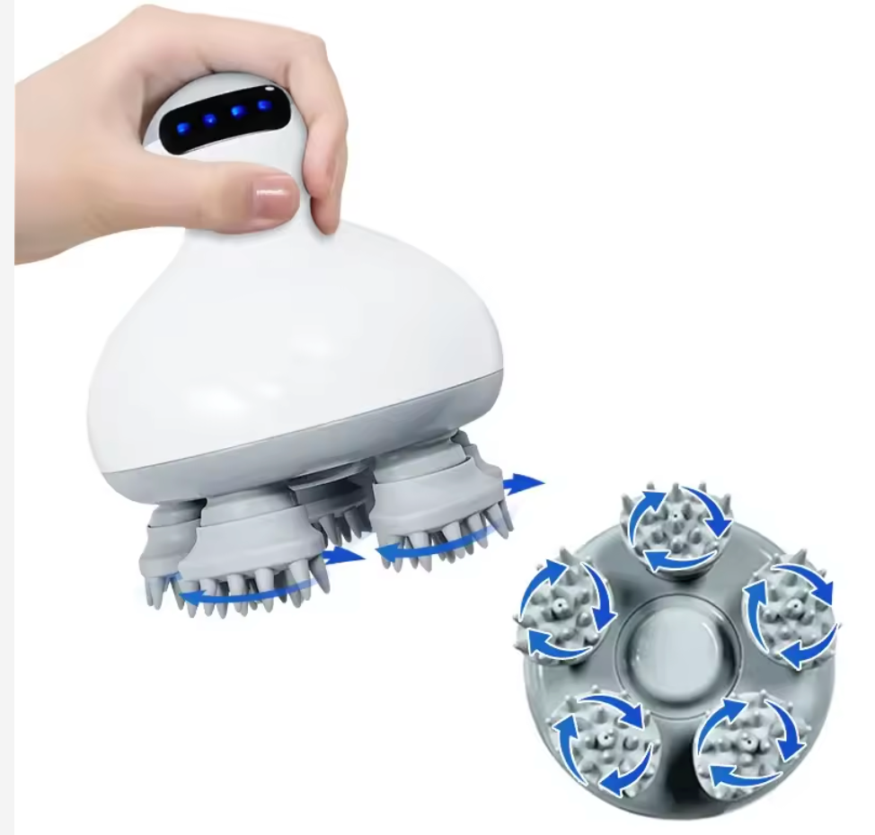Cordless Electric Scalp Massager 96 Silicone Nodes Hair Growth