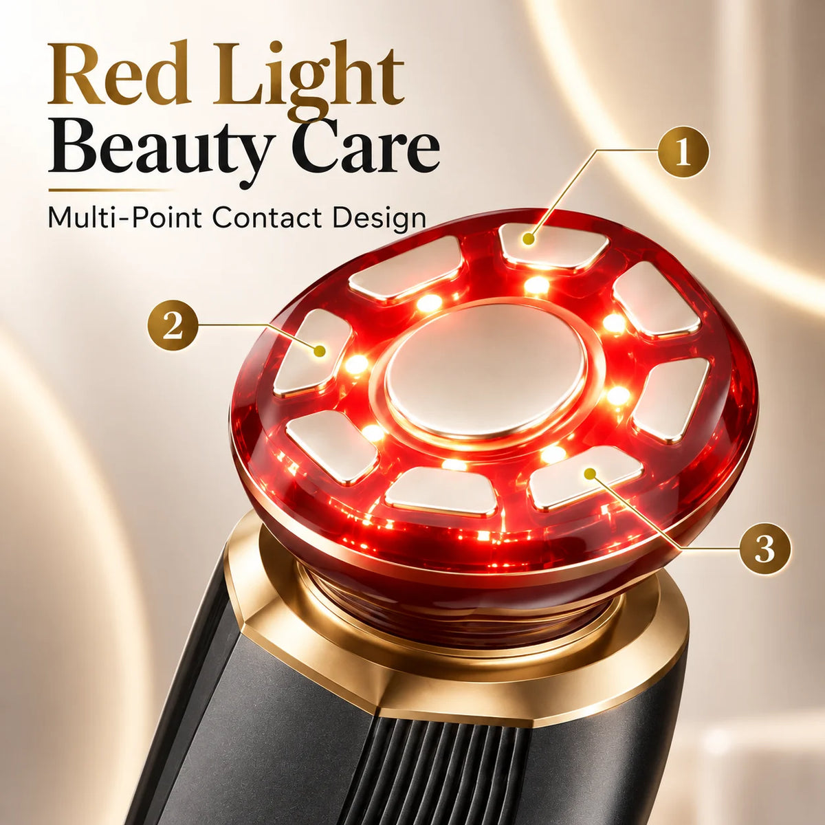 3-in-1 Red Light Therapy Facial Massager for Face & Neck, LED Skin Care Beauty Device with LIFT TIGHTEN INFUSE Modes, Face Sculpting Tool for Firming, Radiance & Serum Absorption, Handheld At-Home Skincare Tool for Women Men
