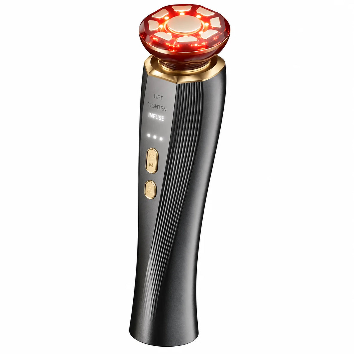 3-in-1 Red Light Therapy Facial Massager for Face & Neck, LED Skin Care Beauty Device with LIFT TIGHTEN INFUSE Modes, Face Sculpting Tool for Firming, Radiance & Serum Absorption, Handheld At-Home Skincare Tool for Women Men