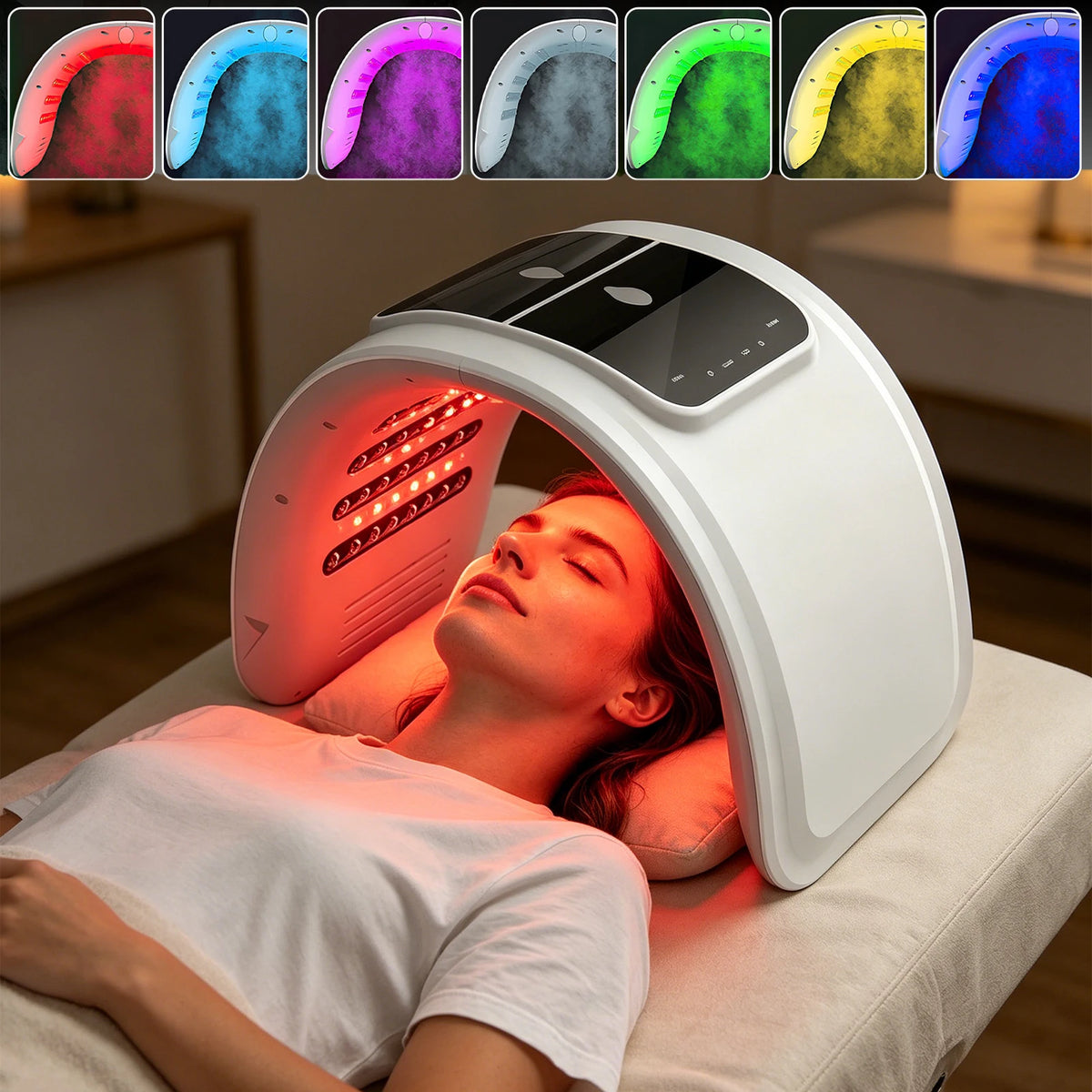 7 Colors LED Face Mask Professional LED Photon Facial Beauty Device Red Light Therapy Skin Rejuvenation Device Face Lift Anti Wrinkle Beauty Machine