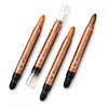 Dual-Ended Metallic Brown Eyeshadow Stick Waterproof Sponge Tip Cream Shimmer Eye Shadow Pencil Quick Application Crayon Makeup