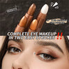 Dual-Ended Metallic Brown Eyeshadow Stick Waterproof Sponge Tip Cream Shimmer Eye Shadow Pencil Quick Application Crayon Makeup