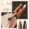 Dual-Ended Metallic Brown Eyeshadow Stick Waterproof Sponge Tip Cream Shimmer Eye Shadow Pencil Quick Application Crayon Makeup