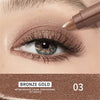 Dual-Ended Metallic Brown Eyeshadow Stick Waterproof Sponge Tip Cream Shimmer Eye Shadow Pencil Quick Application Crayon Makeup