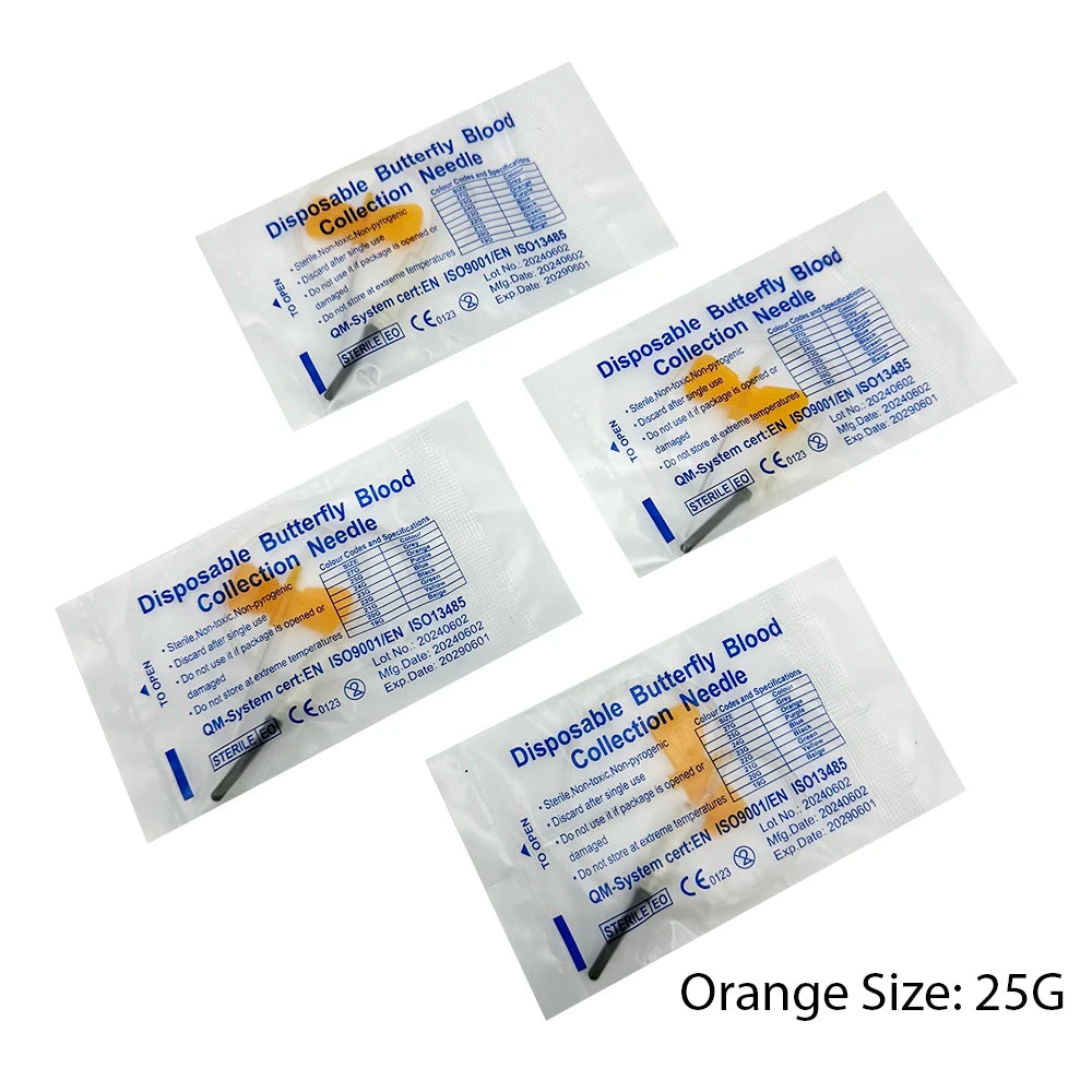 100pcs/Bag Disposable Butterfly Blood Collection Needle Double Wing Type Blood Collection Needle Cat Dogs Animal Pet Care Room