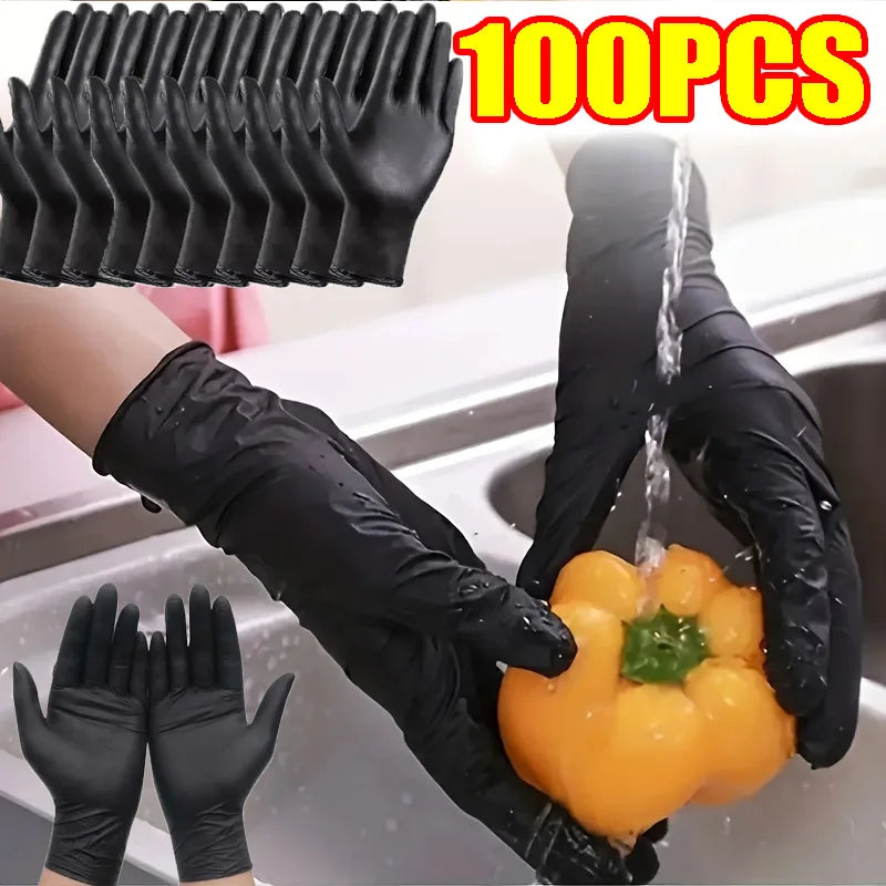 Gloves Disposible Latex Free Black Nitrile PVC Gloves Housework Cleaning Car Industry Gardening Pet Care Cooking Tools