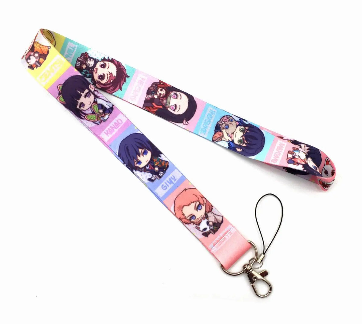 Wholesale Cartoon Demon Slayer Key Lanyard ID Badge Holders Animal Phone Neck Straps with Keyring Phone Accessories H1