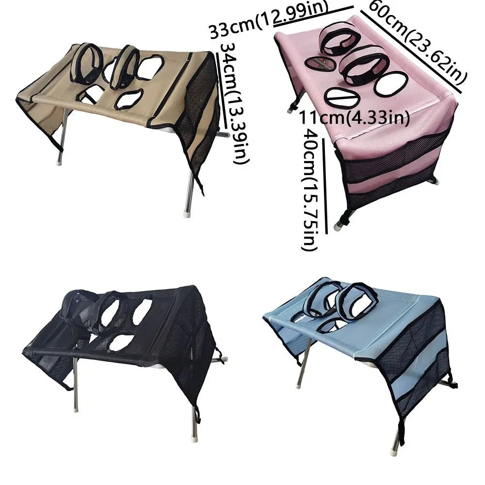 Folding Pet Grooming Hammock Anti-Scratch Quick Drying Pet Washing Station Sturdy with Support Frame Dog Grooming Table Pet Care