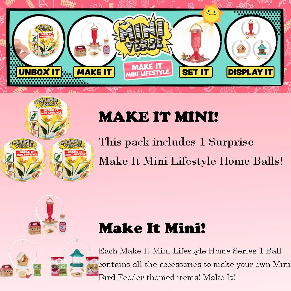MGA Miniverse Make It Mini Lifestyle Home Series 1 Mini Collectibles Mystery Blind Packaging DIY Resin Play Replica Collectors