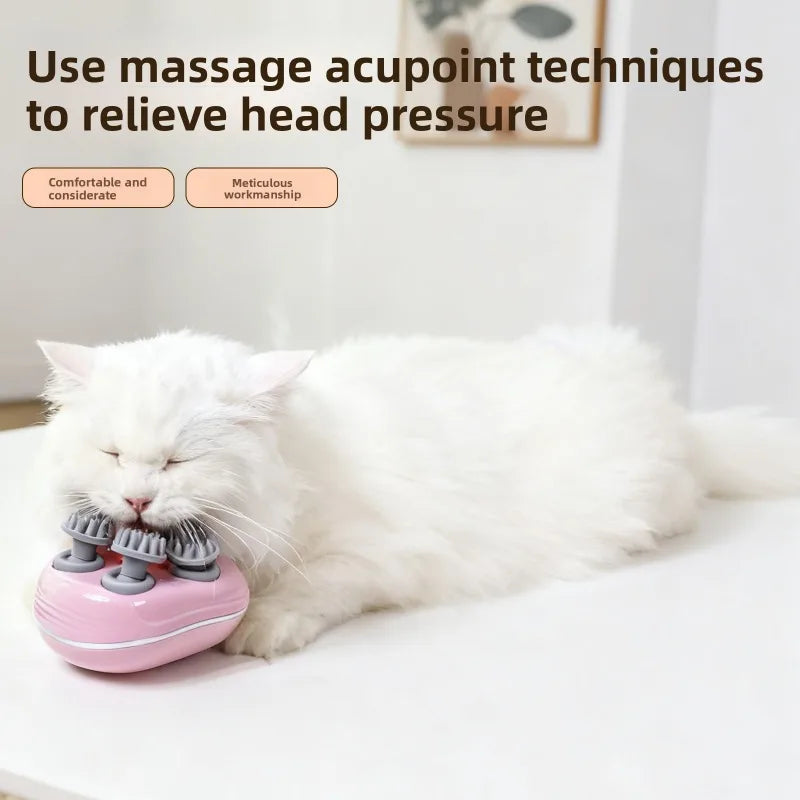 Electric Kneading Massager for Cats and Dogs Multi Function Vibration for Shoulder Neck Scalp Relaxation Pet Care Comfort Device