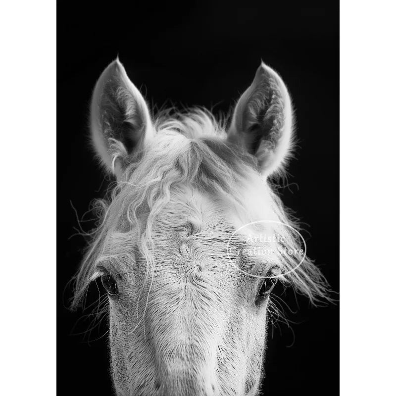 Black and White Polo Sports Black Horse Equestrian Lifestyle Photography Fine Art Poster Canvas Painting Wall Picture Home Decor