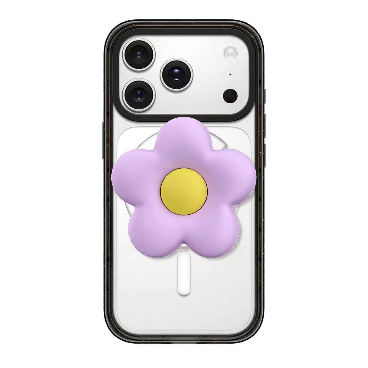 Pink Flower Pendant C Shape Magnetic Phone Stand for IPhone Holder Mount Support for Galaxy Mobile Phone Accessories
