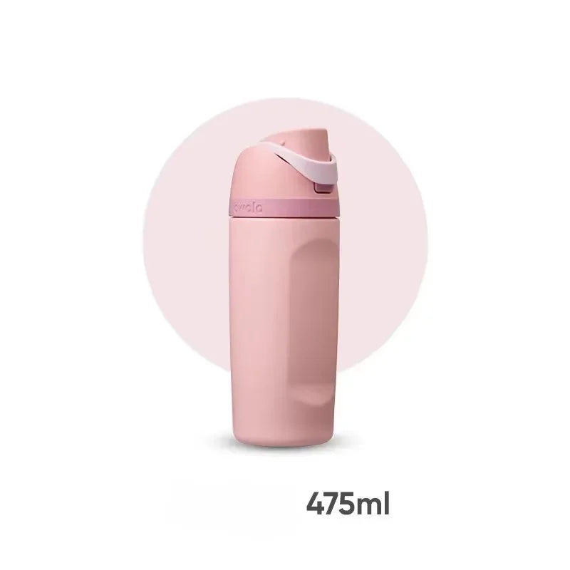 Owala 16oz Cold Insulated Straw Cup New Stainless Steel Water Bottle Accompanying Cup High Beauty Insulated Cup Elastic Lid