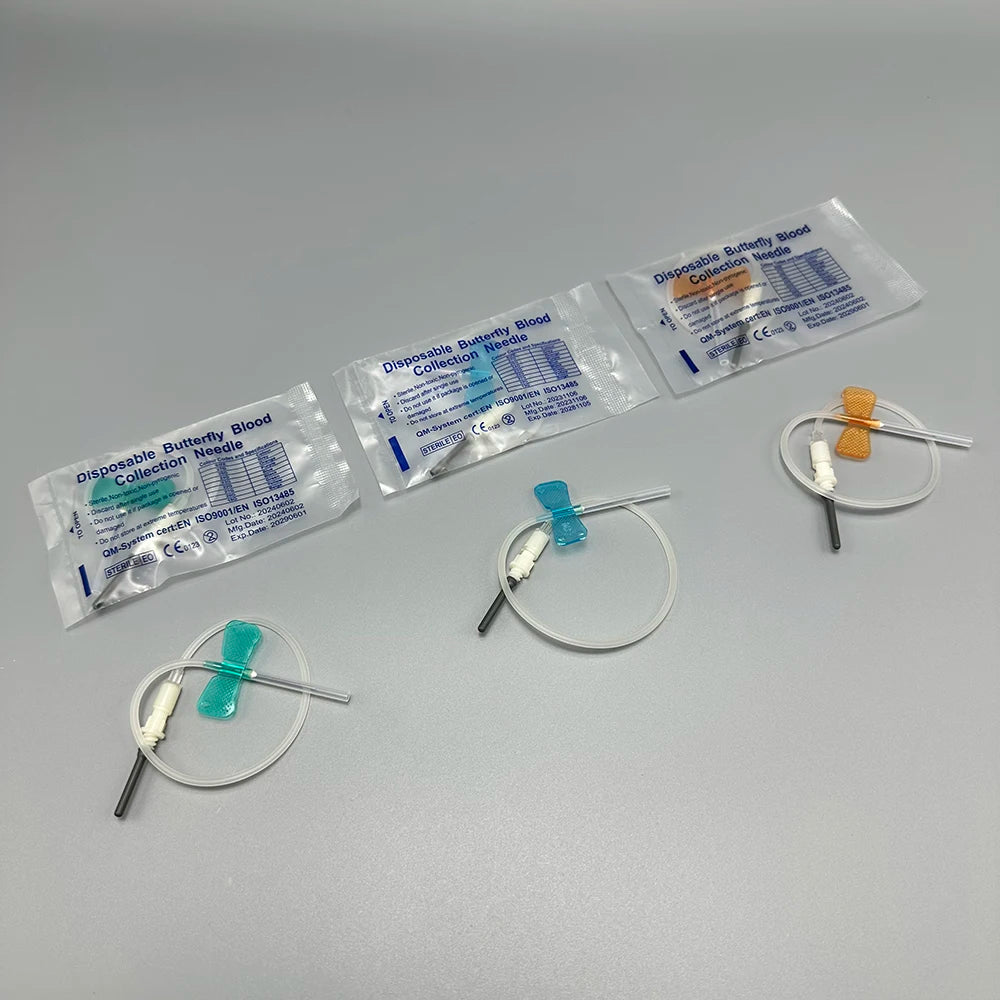 100pcs/lot Disposable Butterfly Blood Collection Needle Double Wing Type Blood Collection Needle Pet Care Room Cat Dogs Animal