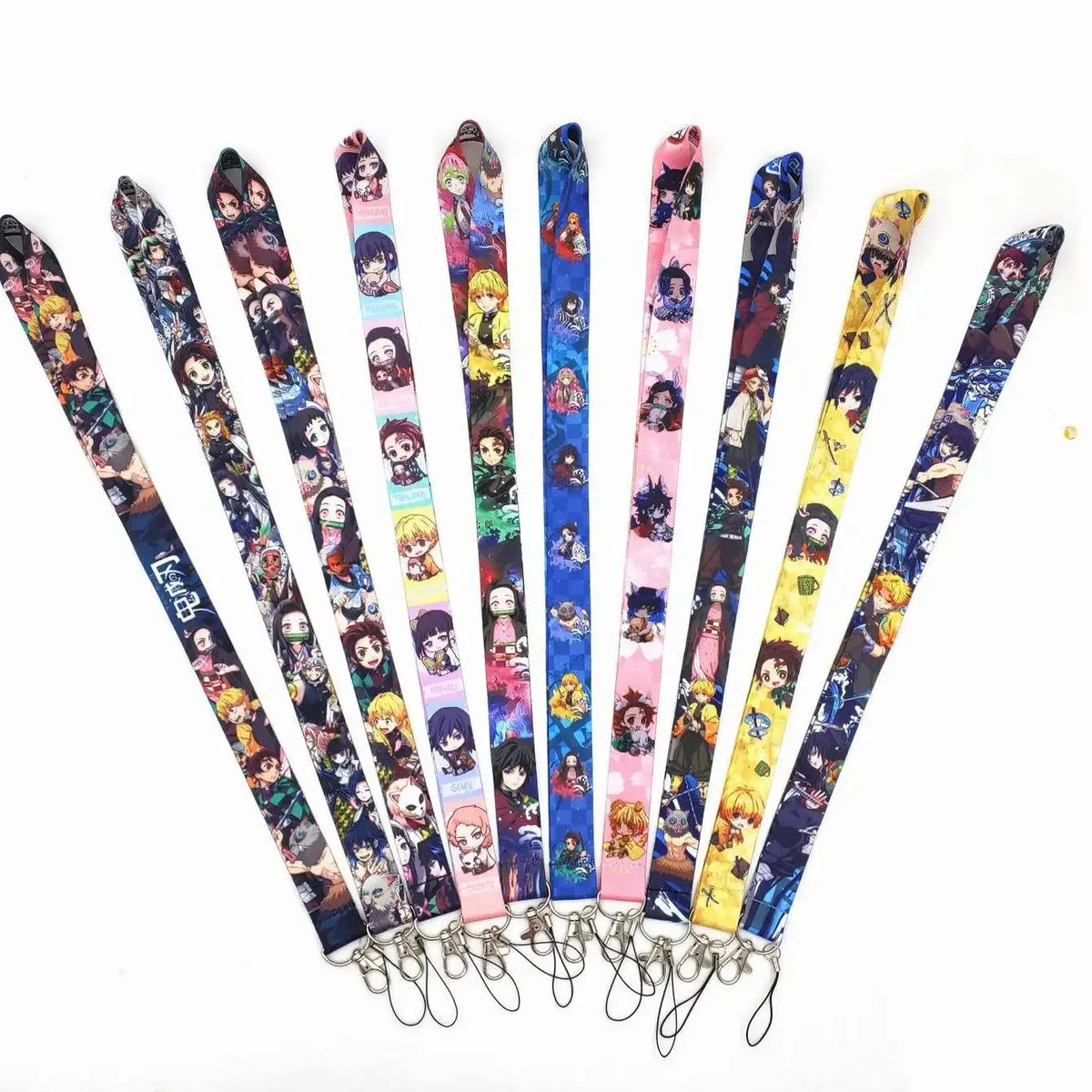 Wholesale Cartoon Demon Slayer Key Lanyard ID Badge Holders Animal Phone Neck Straps with Keyring Phone Accessories H1